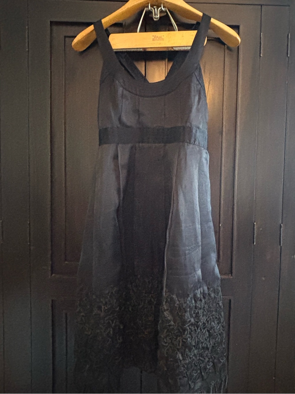 Shoshanna Black Floral Lace Hem Overlay Pleated Cocktail Dress Size 6